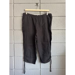 Match Point High Rise 100% Linen Capris Tie Leg Capris size S
